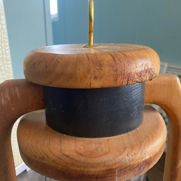 Rustic Wooden Lantern with Black Accents - Picture 7 of 10